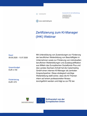 Plakat EU Förderung KI Manager Plakat EU Förderung KI Manager